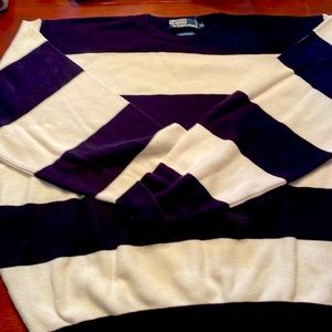 Polo Brand long sleeve sweater.  Navy and White stripes
